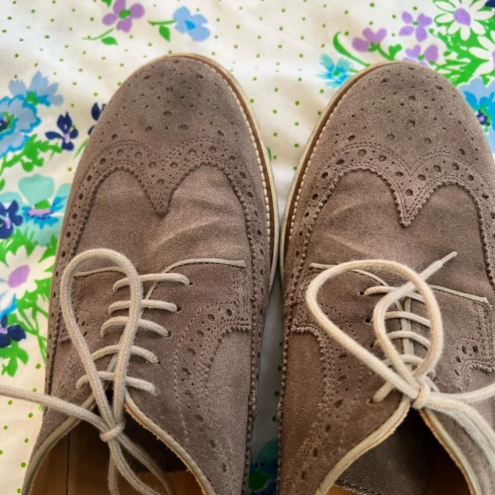 LA CANADIENNE Suede Lace Up Oxford Dress Shoes - 43